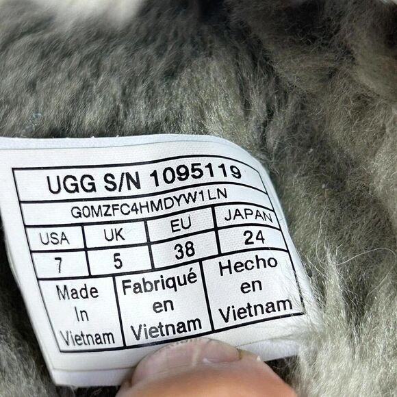 UGG Women's Fluff Yeah US 7 Army Green Platform Slide Fur Sandals - Picture 10 of 10